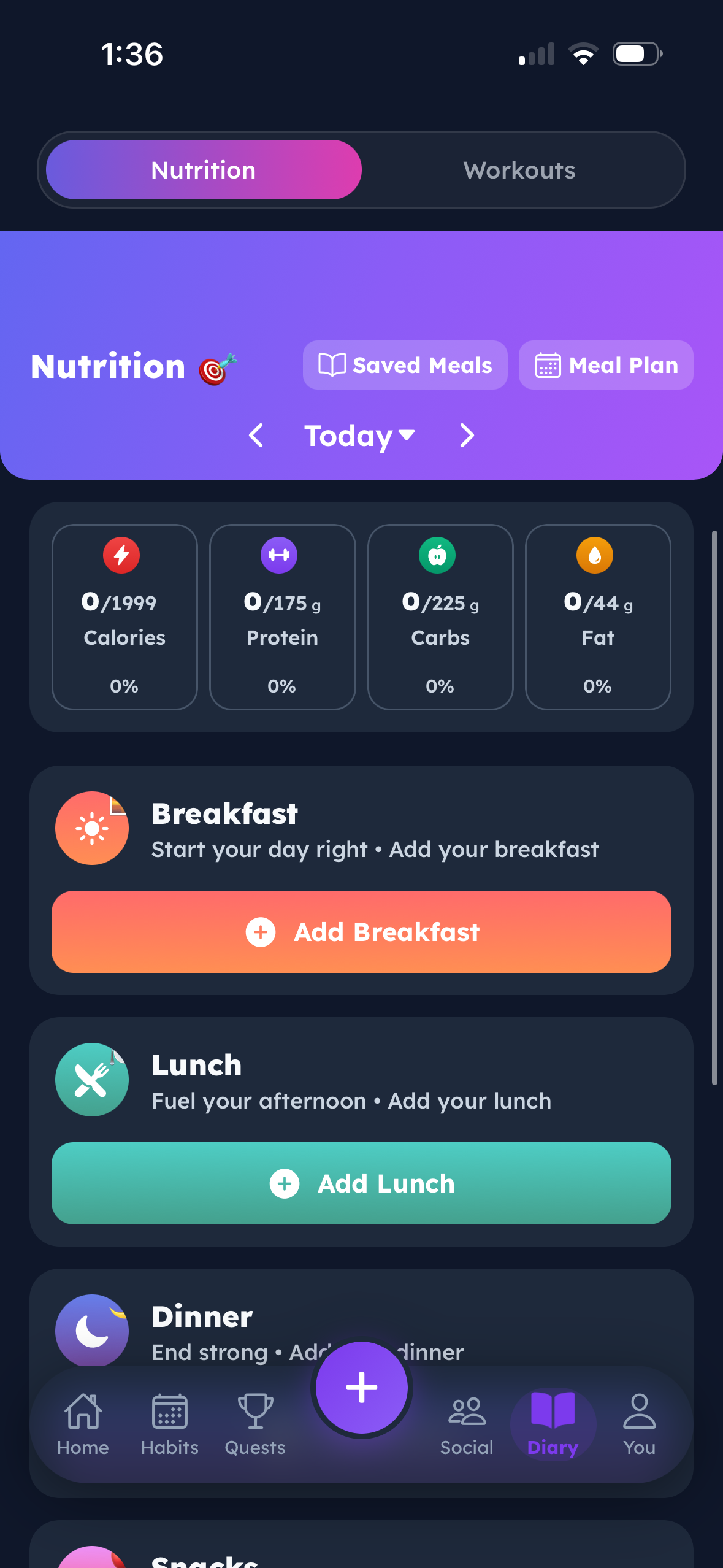 Leveled: Gamified Calorie, Macro & Habit Tracker App